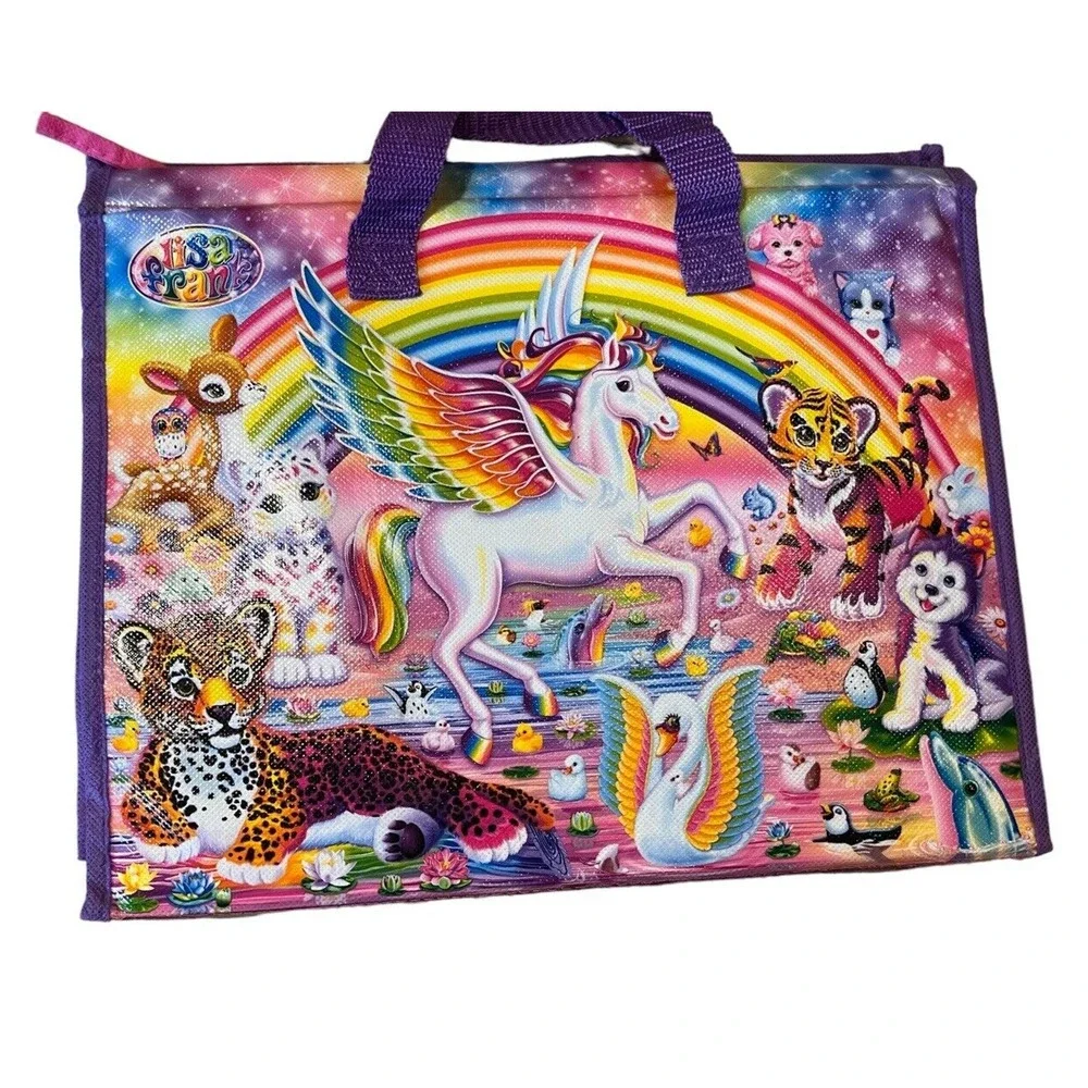2016 Lisa Frank Unicorn Trifold Portfolio School Binder Folder 10x13